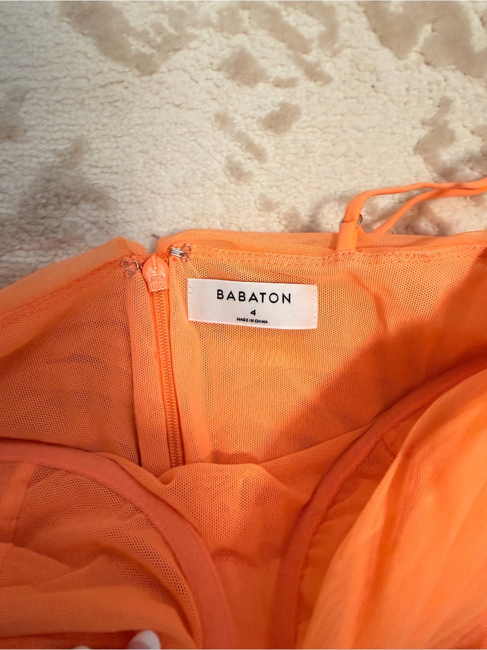 Aritzia (babaton) orange  Ruched Spaghetti-Strap Midi Dress - Picture 3 of 5